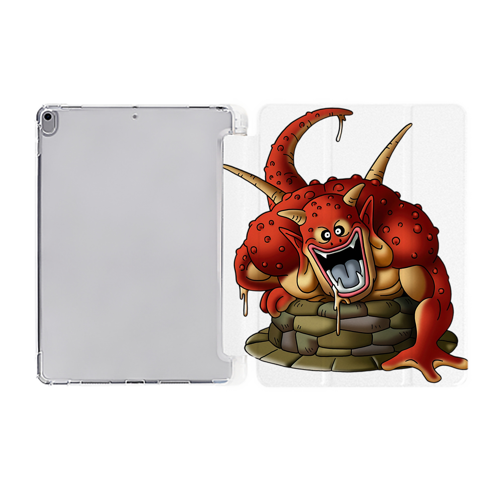 （画像用） ドラゴンクエスト Doragon Kuesuto Dragon Quest IPad ケース ペン収納付き 三つ折りスタンド PUレザー×シリコン 対応機種9.5/10.5/10.9インチ